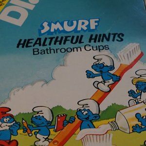 Vintage Dixie Smurf Healthful Hints Bathroom cup